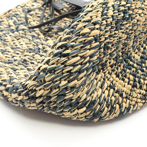 Balenciaga BALENCIAGA handbag, leather and raffia, women's, beige, navy, blac... - Picture 7 of 8